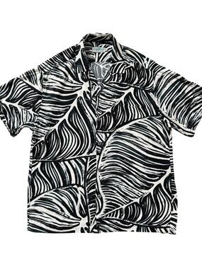 JAMS WORLD Leaf Print Button-Up Shirt Size Medium